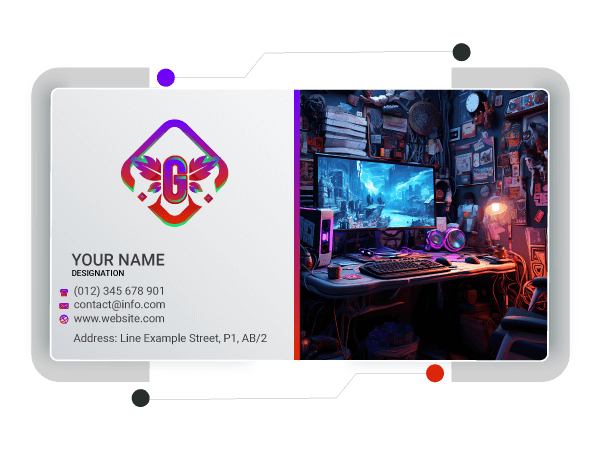creatore di biglietti da visita per giochi per computer
