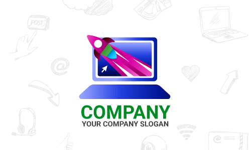 Progettazione del logo del computer portatile