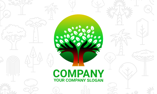 desain logo pohon