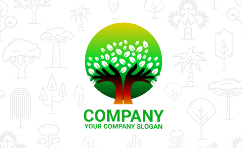 desain logo pohon