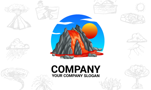 disegno del logo del vulcano