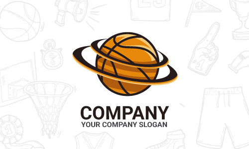 desain logo bola basket