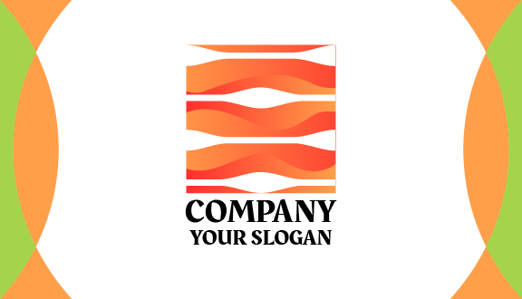 Cartão De Visita Abstrato Ondas Laranja