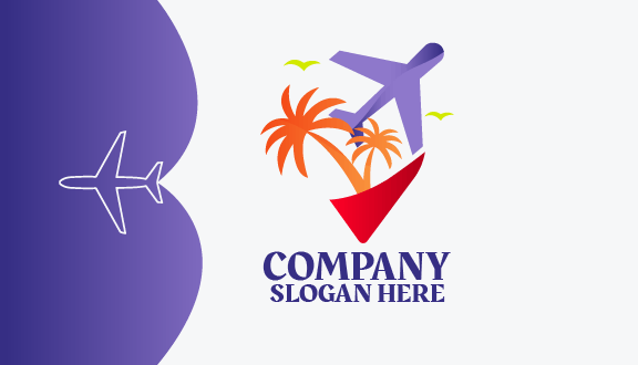 Beach Travel Airplane Business Card