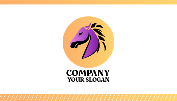 Beige Circle Horse Business Card