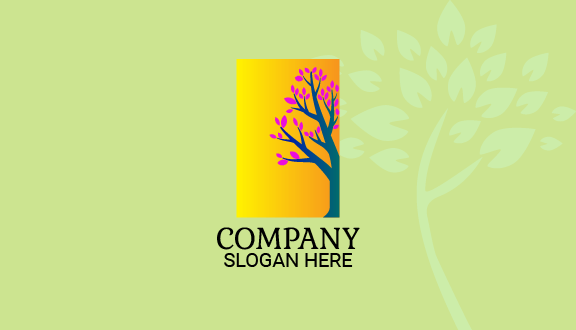 Visitenkarte Mit Blühendem Baum