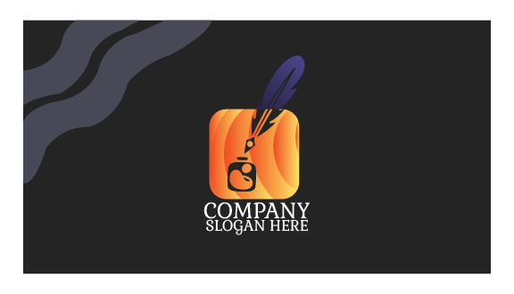 Blue Artist Feather Business Card