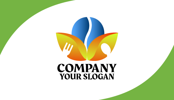 Kartu Nama Makanan Desain Biru