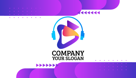 Blue Headphone Entertainment Business Card