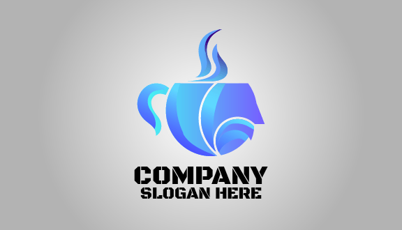 Blue Hot Swirls Cafe Business Card