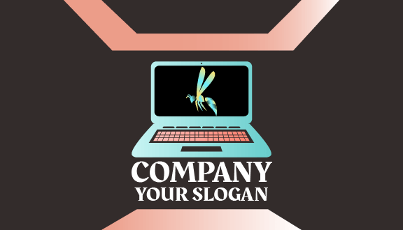 Blue Wasp Laptop Business Card