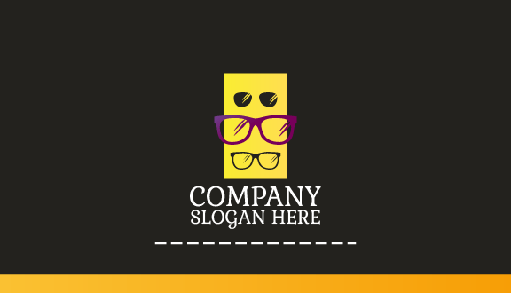 Kartu Nama Kacamata Ungu Tebal