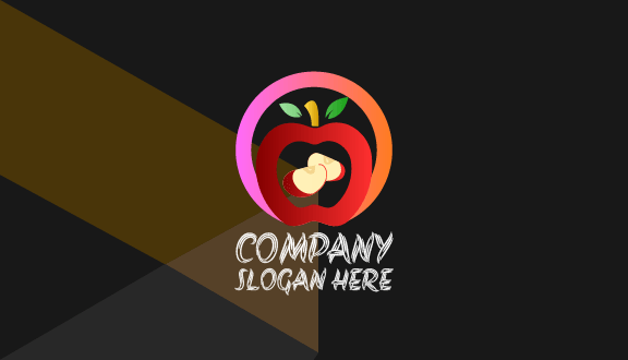 Biglietto Da Visita Mela Con Contorno Rosso Grassetto