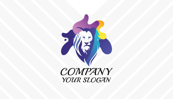Brightly Colored Lion Business Card