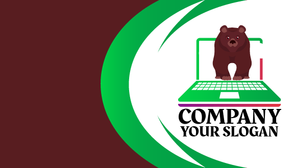 Brown Bear Laptop Business Card