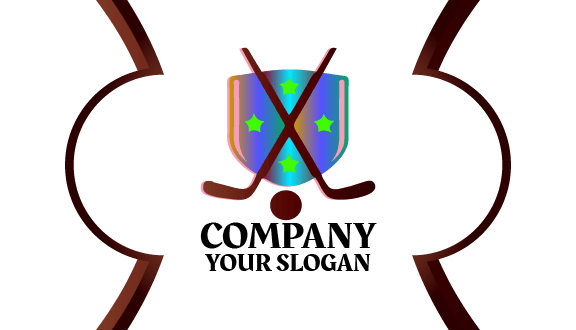 Brown Hockey Sticks Business Card