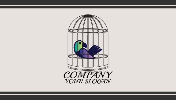 Caged Parrot Bird Business Card