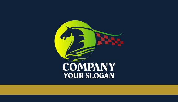 Checkered Print Horse Business Card