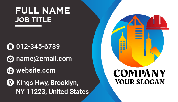 Civil Engineer Construction Business Card