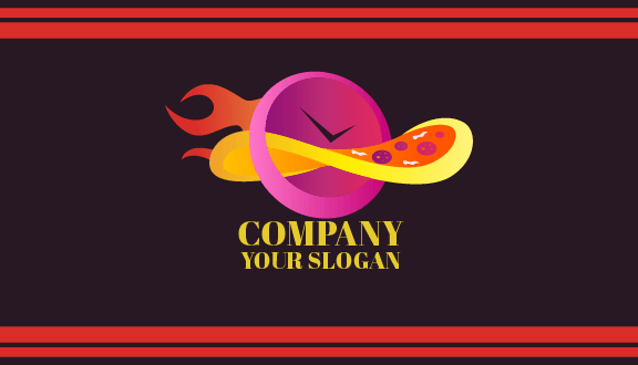 Clock Pizza Business Card