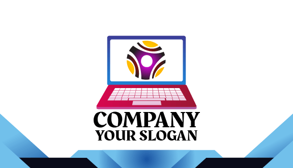 Colorful Ball Laptop Business Card