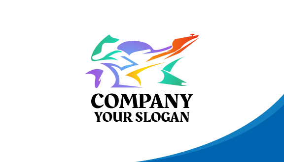 Kartu Nama Siluet Sepeda Berwarna-warni