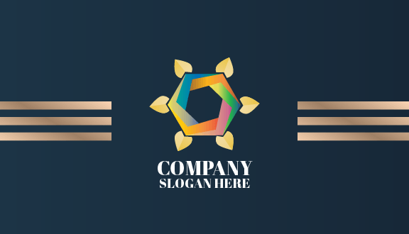 Cartão De Visita De Arte Hexágono Colorido