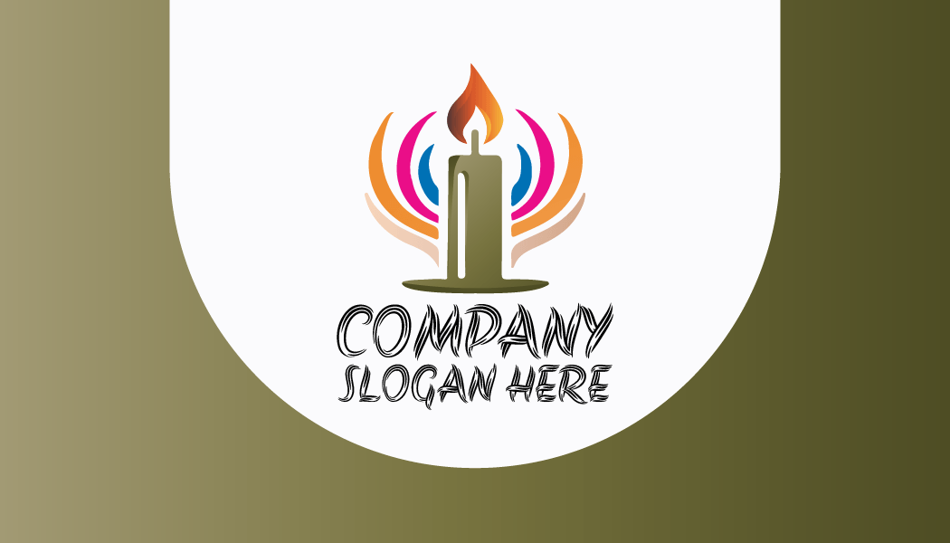 Biglietto Da Visita Con Candela Con Ali Colorate