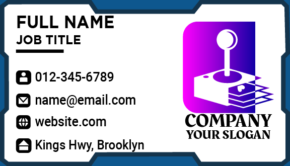 Computer Games Joystick Business Card