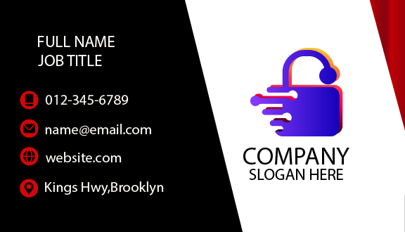 Computer Safeguard Black Business Card