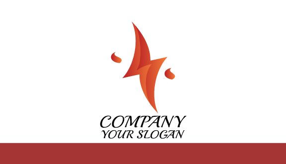 Deep Orange Electrician Business Card