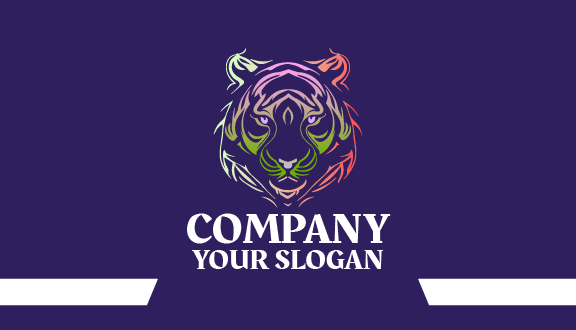 Detailed Outlining Tiger Business Card