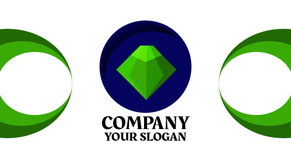 Diamond Embedded Circle Business Card