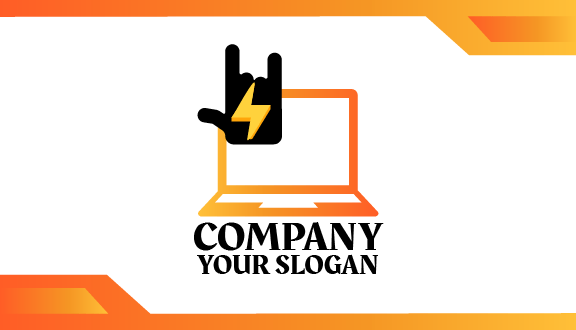 Electric Bolt Laptop Business Card