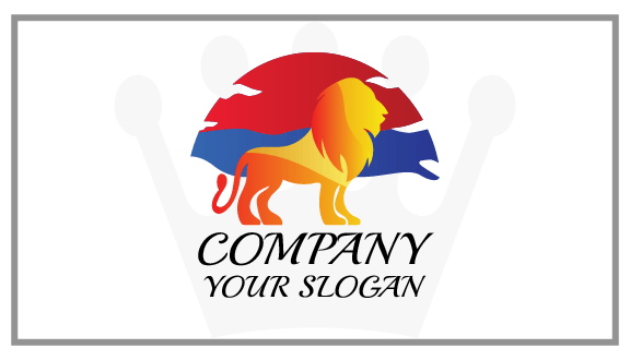 Flashy Gradient Lion Business Card