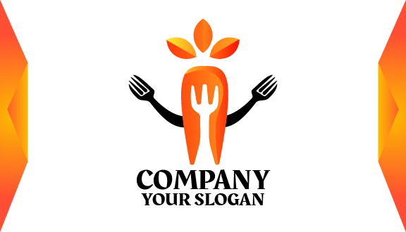 Kartu Nama Makanan Fork Hands