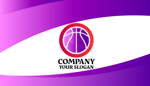 Glossy Purple Basketball Business Card