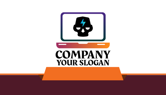 Glossy Thunder Laptop Business Card