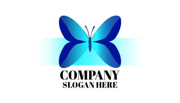 Glowing Blue Butterfly Business Card