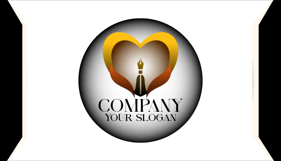 Cartão De Visita Dourado Do Coração Do Amor