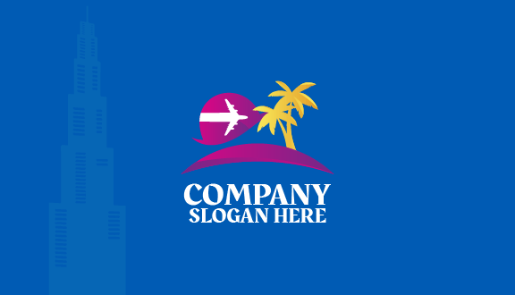 Golden Palm Trees Travel Business Card