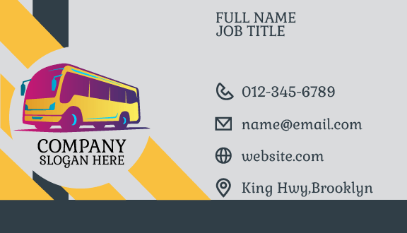 Golden Yellow Bus Business Card