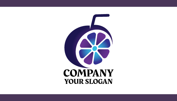 Gradient Blue Juice Business Card