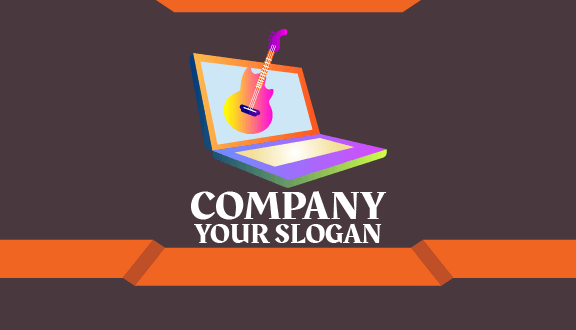 Gradient Guitar Laptop Business Card