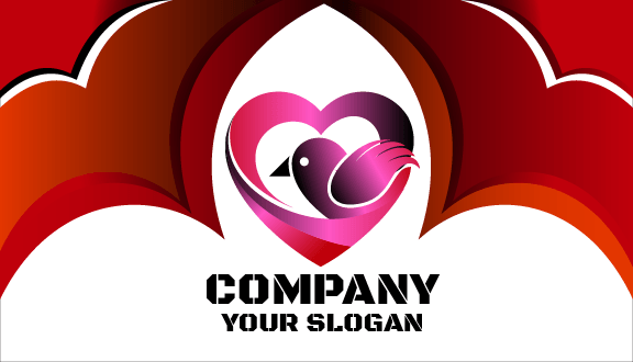 Gradient Sparrow Love Business Card