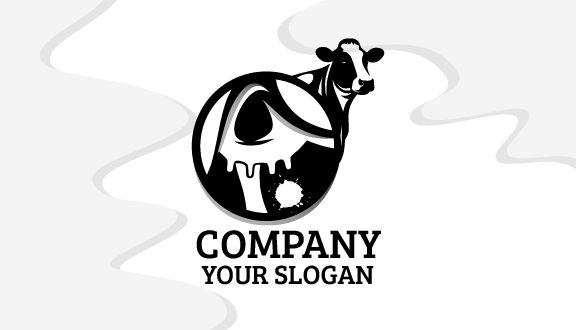 Grayscale Dairy Business Card