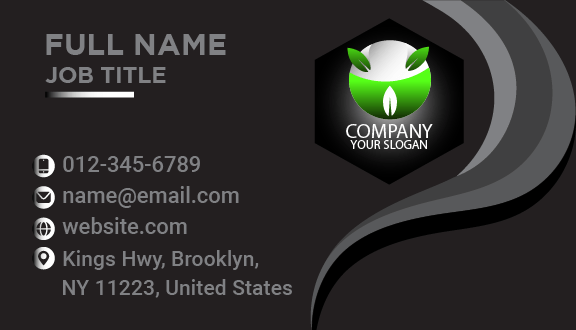 Green Ecology Black Business Card