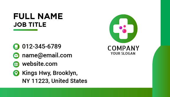 Green Healthcare Doctor Business Card