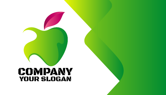 Green Juicy Apple Business Card