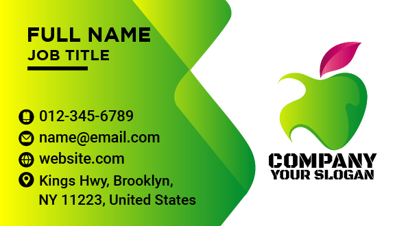 Green Juicy Apple Business Card